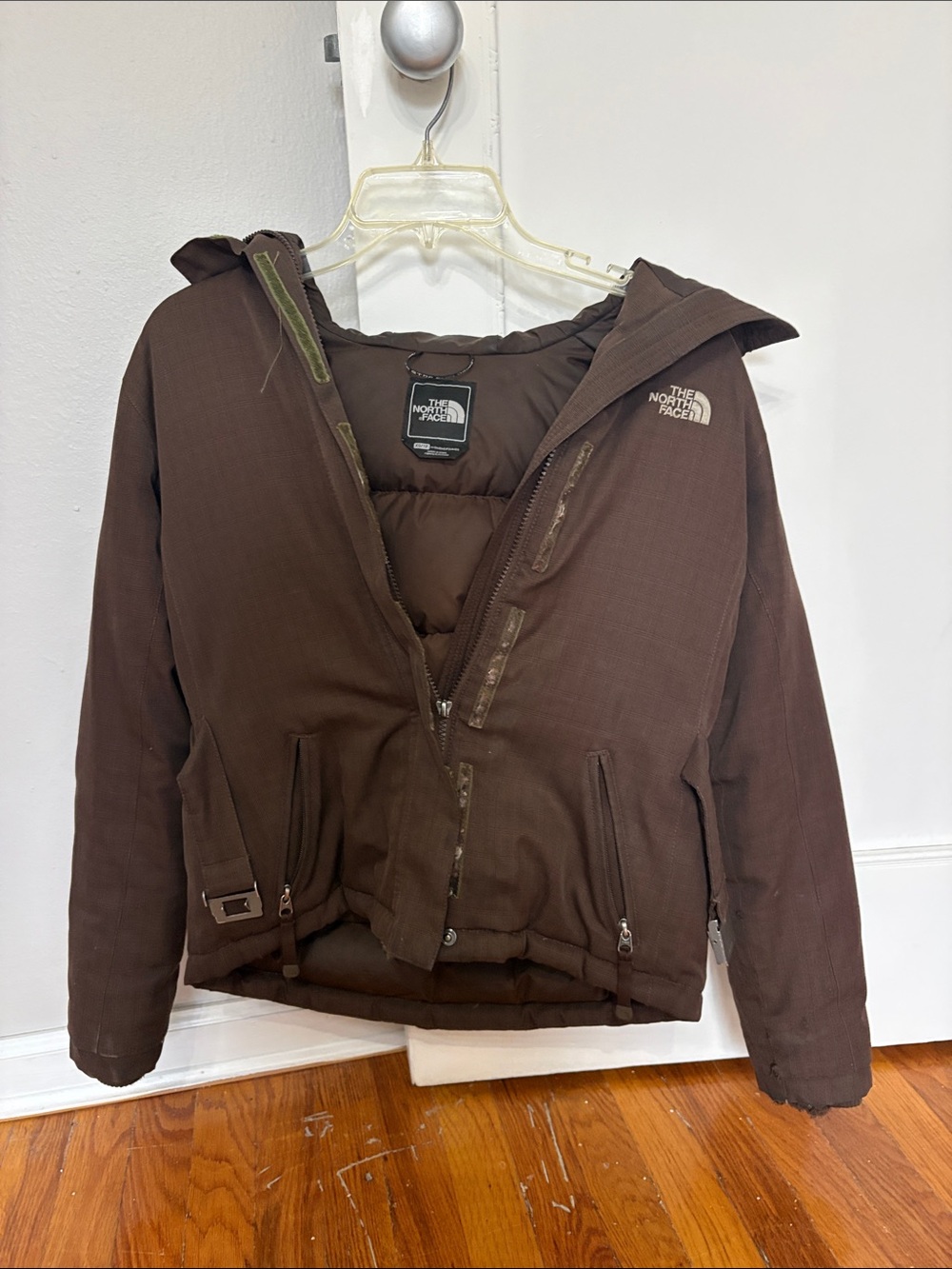 The North Face Brown Hooded Puffer Jacket
